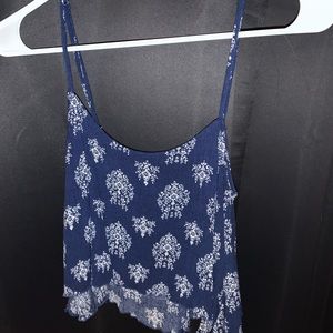 blue & white tank top
